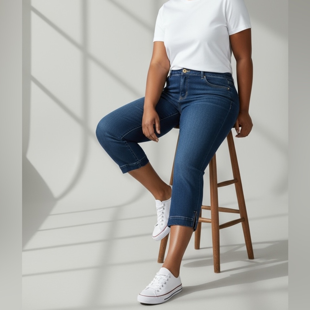 Vera Wang Simply Vera Straight Denim Capri Pants - Size 16P